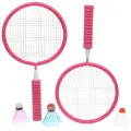 Набор для бадминтона K-707 2 металлические ракетки (43 см), 3 волана, чехол (розовый)