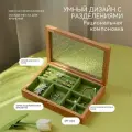 Шкатулка-сундук Flora, дерево, для украшений, прозрачная крышка, 24х16,5 см