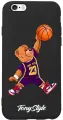 Черный силиконовый чехол для iPhone 6/6s Tony Style баскетболист с мячом