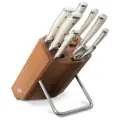 Набор из 6-ти кухонных ножей с мусатом и ножницами в деревянной подставке, серия Ikon Cream White 9879 WUS WUESTHOF