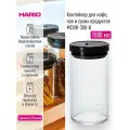 Контейнер для хранения сыпучих продуктов HARIO MCNR-300-B, 1000 мл, боросиликатное стекло, герметичная крышка