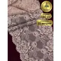 Кружево-стрейч KRUZHEVO арт. TBY. L838 шир.180мм цв.168 серебристый пион уп.25м