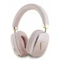 Guess наушники беспроводные накладные Bluetooth Headphones PU Saffiano Triangle Metal Logo Pink
