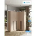 Угловой шкаф для одежды распашной с ящиками, Принцесса Мелания, Кашемир, 2200х1700х1300мм