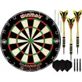 Комплект для игры в Дартс WINMAU S400. Сизалевая мишень с трехгранной проволокой.