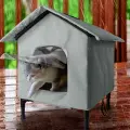Домик для кошки, Водонепроницаемый материал, будка для собак уличная, серый, 330х330х370мм
