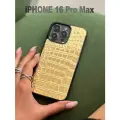 Премиум золотой чехол 16 Pro Max из кожи