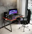 Стол компьютерный игровой, офисный, геймерский Expert черный /красный каркас металл для пк и ноутбука 117х77 см