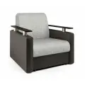Кресло-кровать Шарм 90 экокожа шоколад и серый шенилл