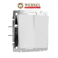 Перекрестный двухклавишный выключатель/переключатель Werkel W1123041 белый акрил IP20