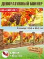 Декоративный баннер для забора, беседки 250 см х 150 см без люверсов
