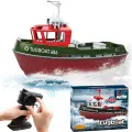 Радиоуправляемый буксир Tugboat зеленый 2.4G 1:72 - HL-3800-G
