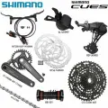 Комплект трансмиссии для горного велосипеда Shimano CUES U6000, трансмиссия 1X10 SL-R/RD (с окном), 40T/175mm，кассета, цепь, кривошип плюс каретка, тормоза MT200 с роторами 160 мм. (Набор из 8 шт.)