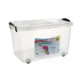 Контейнер для хранения с крышкой RICCO, 35 л, 50 31 28 см, на колёсах, прозрачный