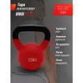 Гиря виниловая UNIX Fit Red, обрезиненная, женская и мужская, для фитнеса и кроссфита, 12 кг, 1 шт.