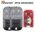 2 шт. Xhorse второго поколения XKXH20EN, черный, 4 кнопки, универсальный проводной дистанционный ключ XKXH20EN