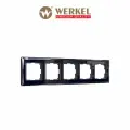 Рамка из стекла на 5 постов Werkel Diamant W0051208, в черном цвете