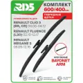 600 400 мм. Крепление bayonetarm. Комплект гибридных щеток стеклоочистителя RD5 дворники на Renault Clio III; Рено Клио 3; Renault Fluence; Рено Флюенс; Renault Megane III; Рено Меган 3