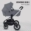 Коляска для новорожденных 3 в 1 MOWBaby ZOOM RA087 Silver Grey