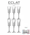 Бокалы-флюте набор 6 шт Eclat Lady Diamond, хрустальное стекло, 150 мл