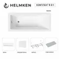 Акриловая ванна Helmken Rivana 180x80 комплект 5 в 1: ванна, каркас, подголовник, белые лицевой и торцевой экраны