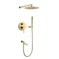Душевая система скрытого монтажа Grocenberg GB5099GO-1 Золото, высокий душ