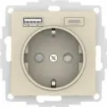 Розетка силовая со шторками 16А с 2 USB A+C 5В/2.4А//3.0А, 2х5В/1,5А бежевая Schneider Electric Atlas Design ATN000232
