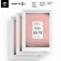 Большие багетные рамки 50х70 см белые, (28 мм ширина багета!) / В подарочной упаковке (гарантия целости!), рама для алмазной мозаики, картины, постера, вышивки, фотографии, Рамки Белогорья, 3 шт.