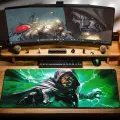 Игровой коврик для мыши DigitalRazor Doctor Doom Green 900x400x4mm, зелёный, чёрный