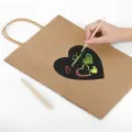 Пакет подарочный комплект 7 шт, 26x13x32 см, скретч-слой + стилус, Heart on Kraft, золотая сказка, 591971