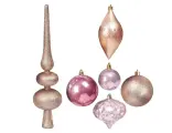 Набор ёлочных украшений блестящие традиции, пластик, нежно-розовая гамма, 6-13 см (19 шт.), Koopman International