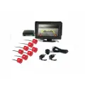 Парктроник с камерой заднего хода для авто MasterPark 041-8-P-RED (с красными датчиками) с двумя камерами, восемью датчиками и монитором 4.3 дюйма