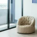 Уличное бескаркасное кресло Butterfly Sofa - Thermo Beige (оксфорд, бежевый) - садовая мебель в стиле лофт для террасы, веранды, беседки, бассейна