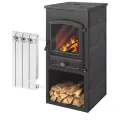 Etna Печь-камин Etna (Этна) БКД с плитой и т/о(Антрацит)