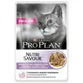 Корм для кошек Pro Plan NutriSavour  с чувствительным пищеварением или особыми предпочтениями в еде, с индейкой 12 шт. x 85 г (кусочки в соусе)