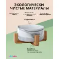 Миска для кошек и собак ZooWell Aura на деревянной подставке, цвет белый мрамор, 850мл