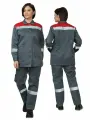 Костюм рабочий женский Пантеон лето серый/красный 104-108 / 158-164 80% п/э, 20% х/б (во отделка). спецодежда