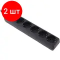 Комплект 2 штук, Сетевой фильтр Buro 500SH-3-B 3м (5 розеток) черный