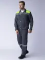 Костюм мужской Фаворит-2 СОП, тк. Смесовая,210, п/к, т. серый/лимонный