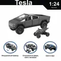 Машинка металлическая инерционная коллекционная модель 1:24 Tesla Cybertruck ; Тесла пикап черный