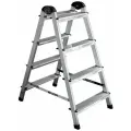 Стремянка Perilla Ufuk Al, цельнометаллическая, 4 ступени, 96х46 см, двухсторонняя, алюминий