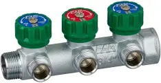 Регулирующий коллектор FAR MULTIFAR 3/4 (ВР-НР), 3 отвода 1/2 НР EU, проходной (Арт. FK 3822 3412 EU)