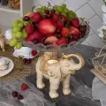 Фруктовница-конфетница из мрамора и стекла на ножке BOGACHO Слон Айрават