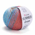 Пряжа Summer Dream YarnArt, корич/бир/коралл - 4311, 70% хлопок, 30% вискоза, 4 мотка, 100 г, 350 м.