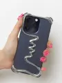 Чехол на iPhone 16 Pro Max цвет титана металлический волна с защитой камеры и поддержкой беспроводной зарядки