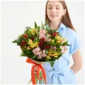 Букет живых цветов из 11 альстромерий Гарден