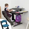 Парта для школьника, растущая парта и растущий стул, с подушкой, комплект, окрашен маслом