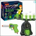 Игровой набор аэро ТИР один бластер Bondibon с парящими шариками 5 мишеней для стрельбы, зеленая подсветка, автомат / Подарок для мальчика