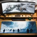 Игровой коврик для мыши DigitalRazor Frostpunk2 Frozen People 800x300x3mm, голубой, синий