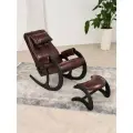 Кресло-качалка AVK Блюз, с банкеткой Крокодил, экокожа, с подголовником